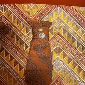 Hand Crafted Brown and Blue Patterned Accessory